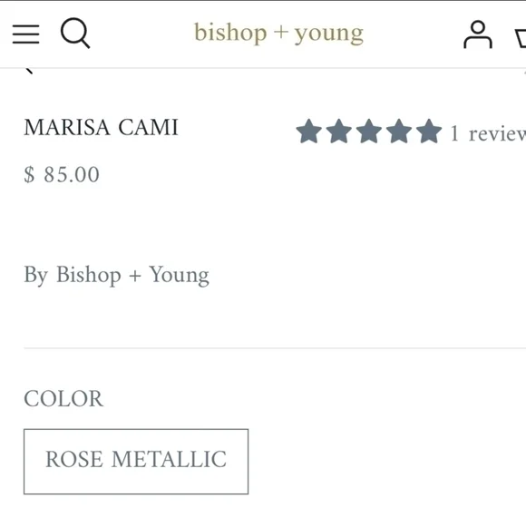 Bishop +‎ Young Marisa Cami Tank Rose Gold Metallic Size Large - Picture 5 of 10